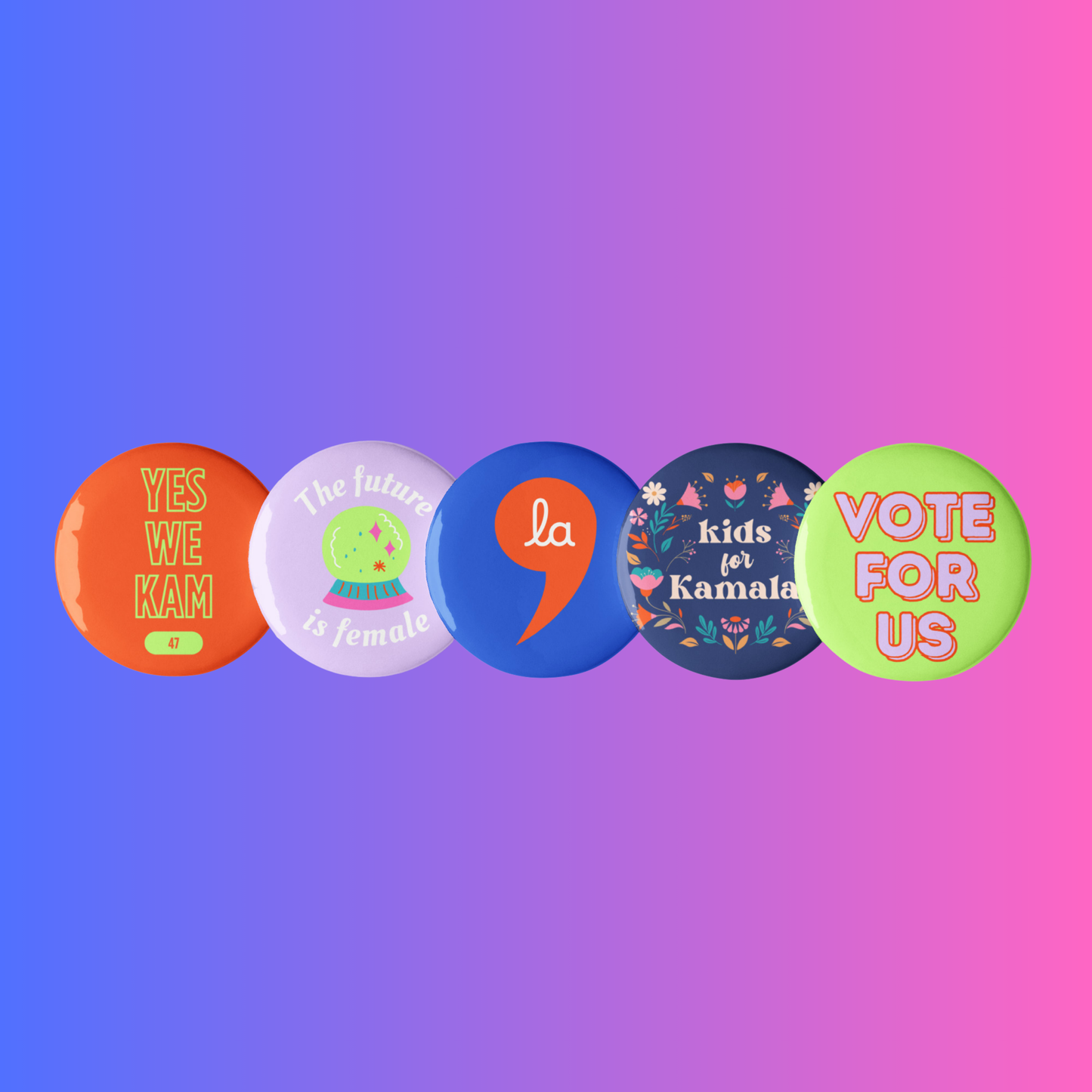 KIDS FOR KAMALA | 2024 Campaign Buttons - Variety Pack 2